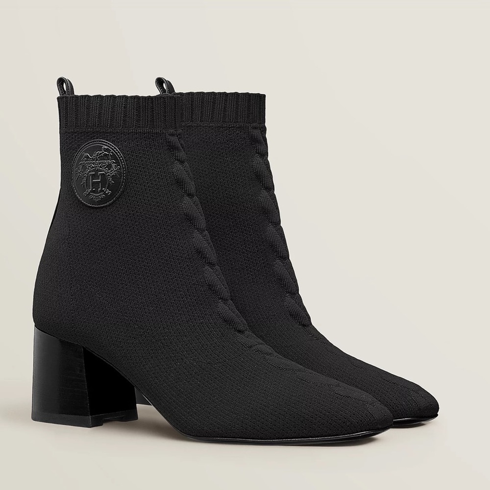 AUTHENTIC Hermes Volver 60 ankle boot Black Noir Size 38.5